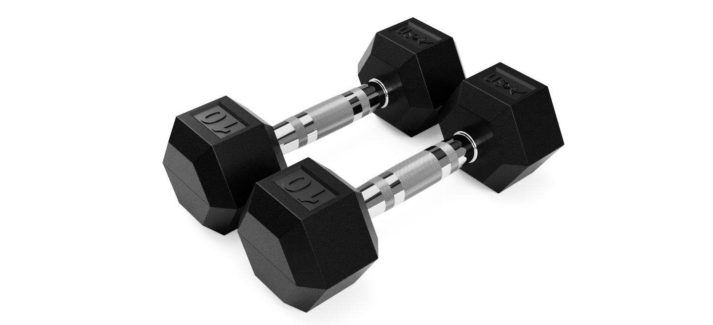 Hex Rubber Dumbbell