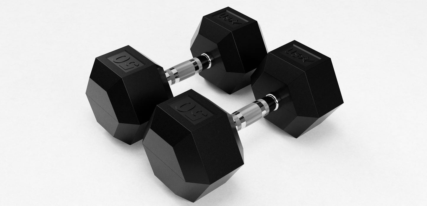 Hex Rubber Dumbbell