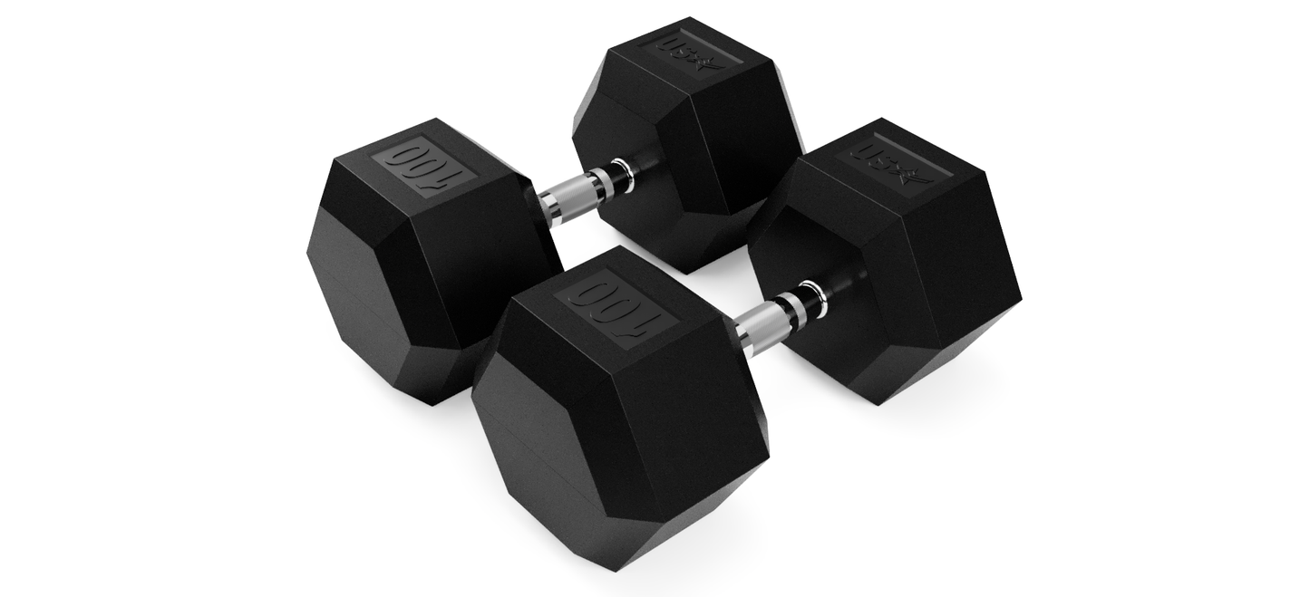 Hex Rubber Dumbbell