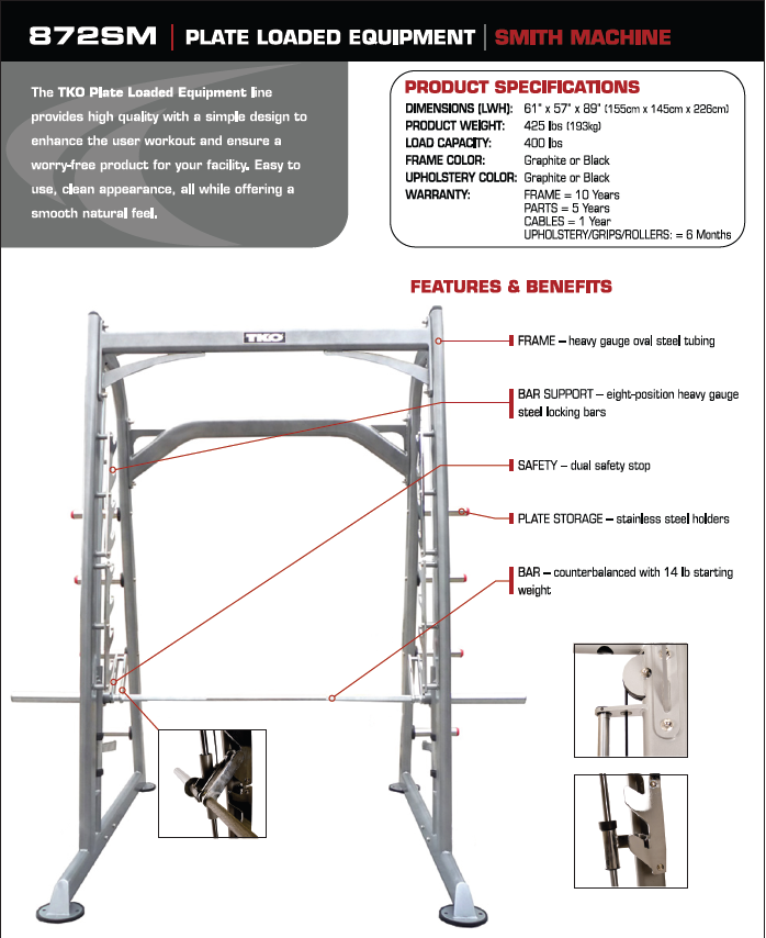 TKO Plate Loaded Equipment- Smith Machine